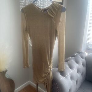 JLUXLABEL Asymmetrical Gold Dress